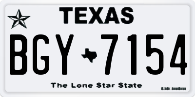TX license plate BGY7154