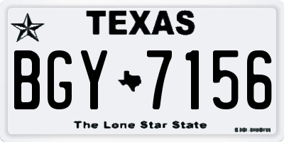TX license plate BGY7156