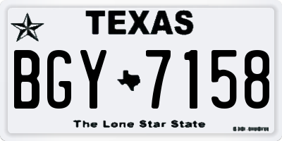 TX license plate BGY7158