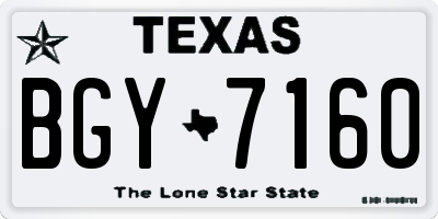 TX license plate BGY7160