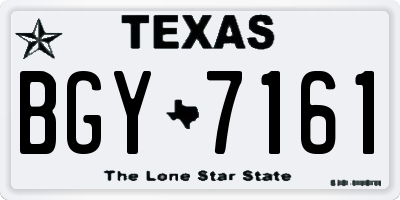TX license plate BGY7161
