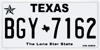 TX license plate BGY7162