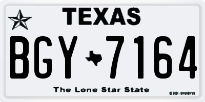 TX license plate BGY7164