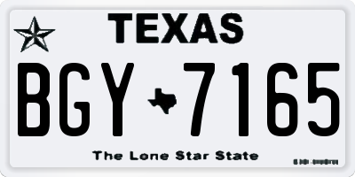 TX license plate BGY7165