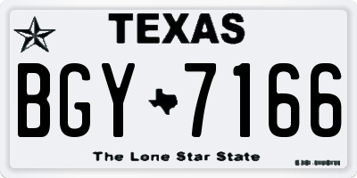 TX license plate BGY7166