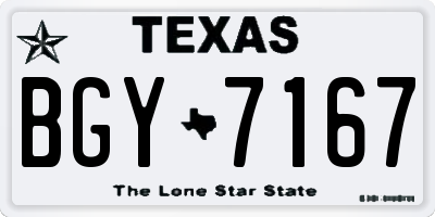 TX license plate BGY7167
