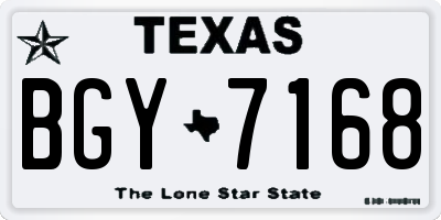 TX license plate BGY7168