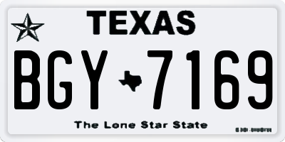TX license plate BGY7169