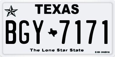 TX license plate BGY7171