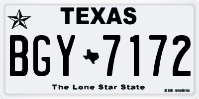 TX license plate BGY7172