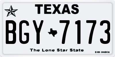 TX license plate BGY7173