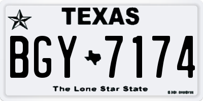 TX license plate BGY7174