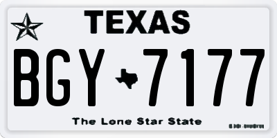 TX license plate BGY7177