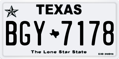 TX license plate BGY7178