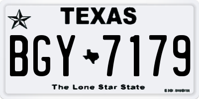 TX license plate BGY7179