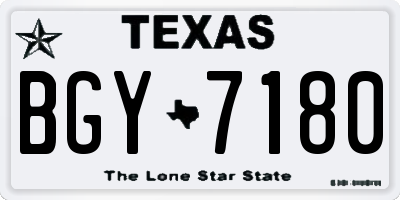 TX license plate BGY7180