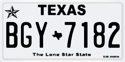 TX license plate BGY7182