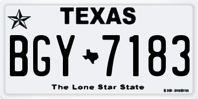 TX license plate BGY7183
