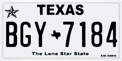 TX license plate BGY7184