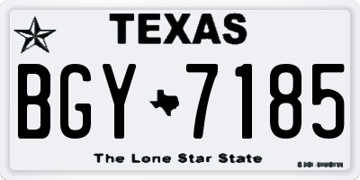 TX license plate BGY7185