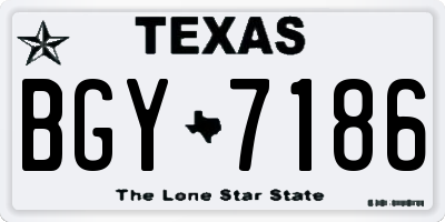 TX license plate BGY7186