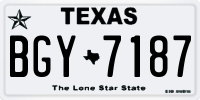 TX license plate BGY7187