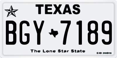 TX license plate BGY7189