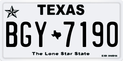 TX license plate BGY7190