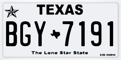 TX license plate BGY7191