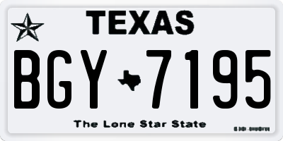 TX license plate BGY7195
