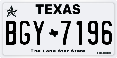 TX license plate BGY7196