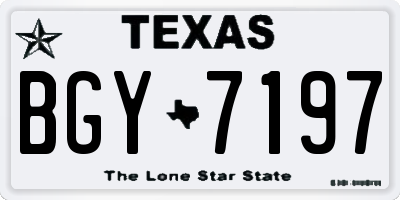 TX license plate BGY7197
