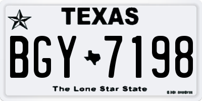TX license plate BGY7198