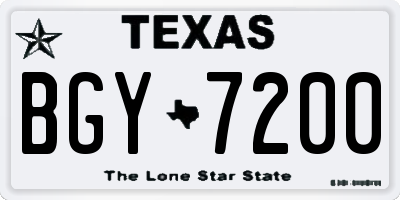 TX license plate BGY7200