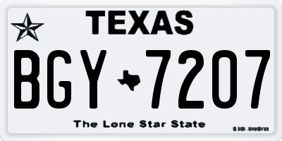 TX license plate BGY7207