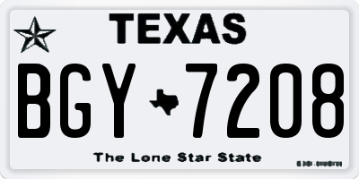 TX license plate BGY7208