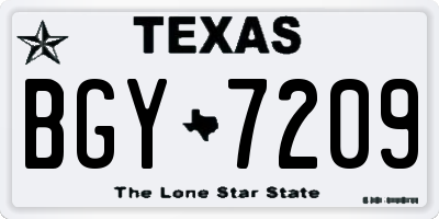 TX license plate BGY7209
