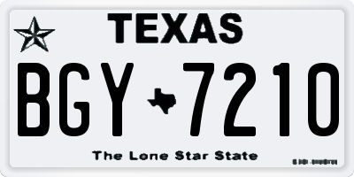 TX license plate BGY7210
