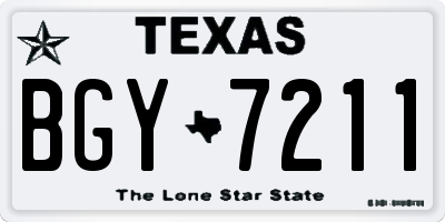 TX license plate BGY7211