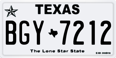 TX license plate BGY7212