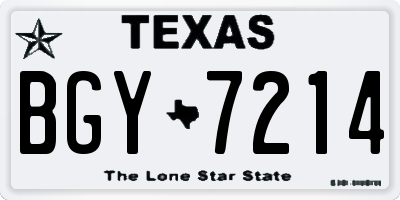 TX license plate BGY7214