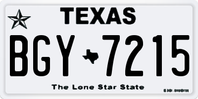 TX license plate BGY7215