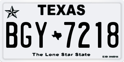 TX license plate BGY7218