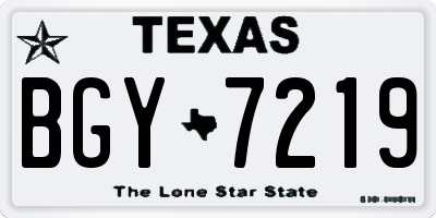 TX license plate BGY7219