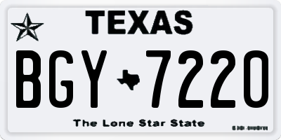 TX license plate BGY7220