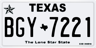 TX license plate BGY7221