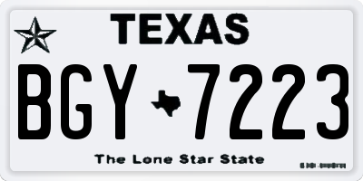 TX license plate BGY7223