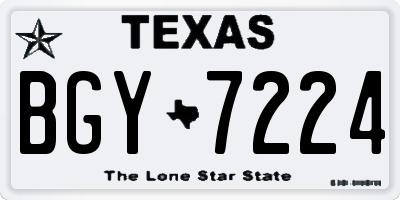 TX license plate BGY7224