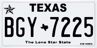 TX license plate BGY7225