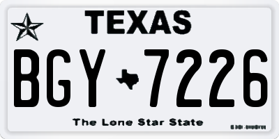 TX license plate BGY7226